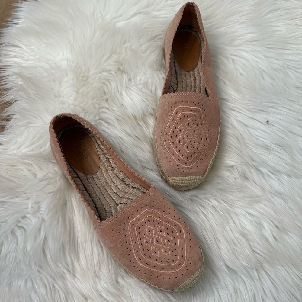 [Ugg] Suede Espadrilles in Pink - Size 8.5